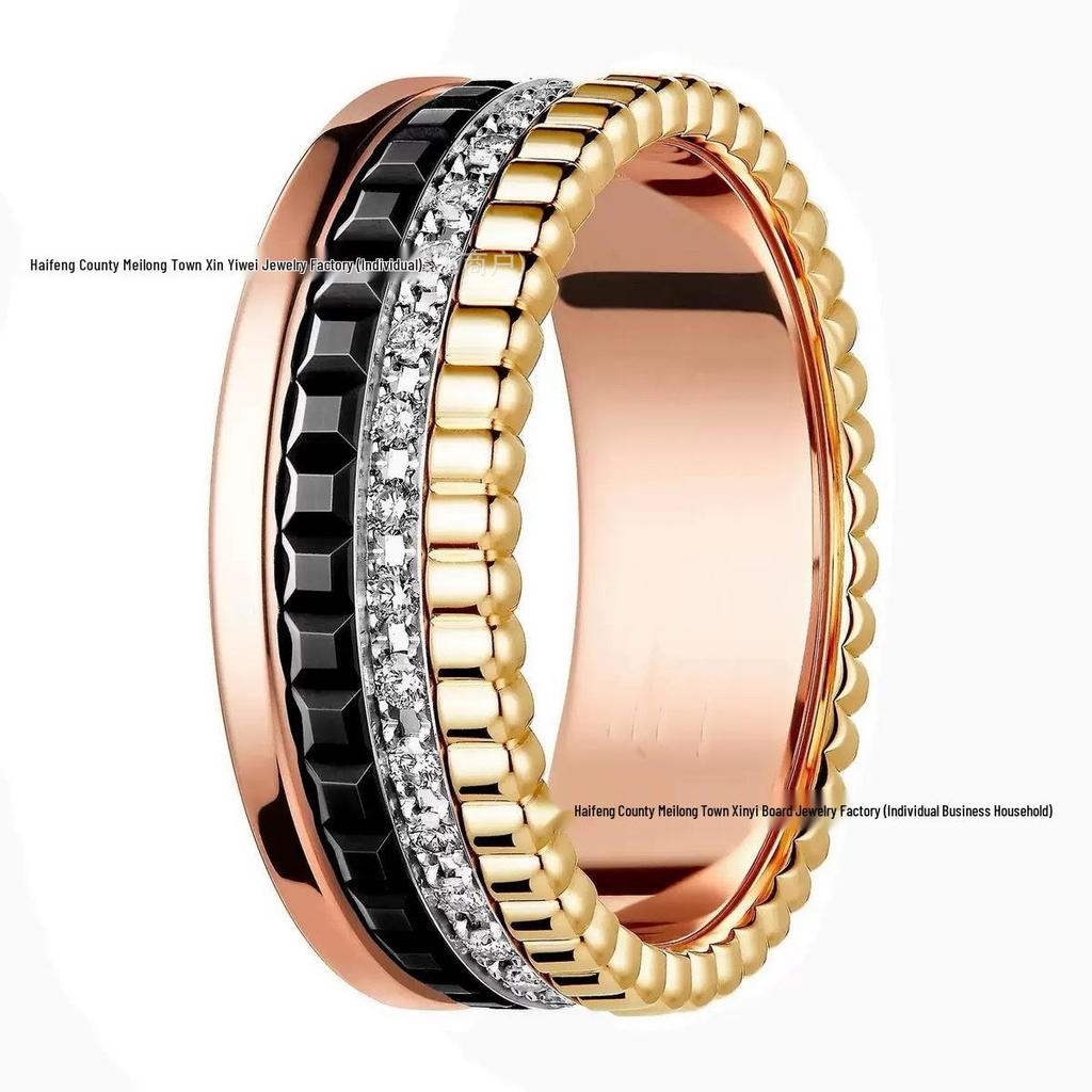 Stylish Rotating Ceramic Couple Rings - European & American Design
