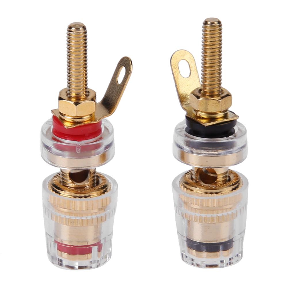 2-10pcs Brass 4MM Gold Plated Speaker Amplifier Terminal Binding Post Nut Banana Plug Jack Socket Connector Long Thread Adapter