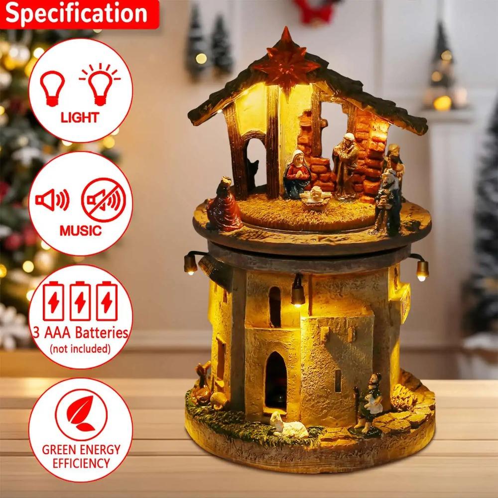 Animated Christmas Village Nativity Scene Holy