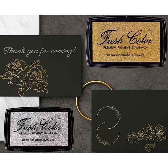 Encre avec tampon - couleur dorée