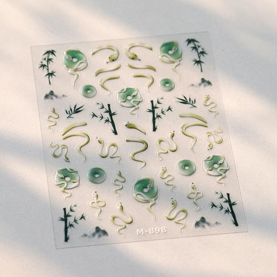 

Наклейки для ногтей TENSOR M898 - Серия Желейный клей и маленькая змейка , самоклеящиеся.