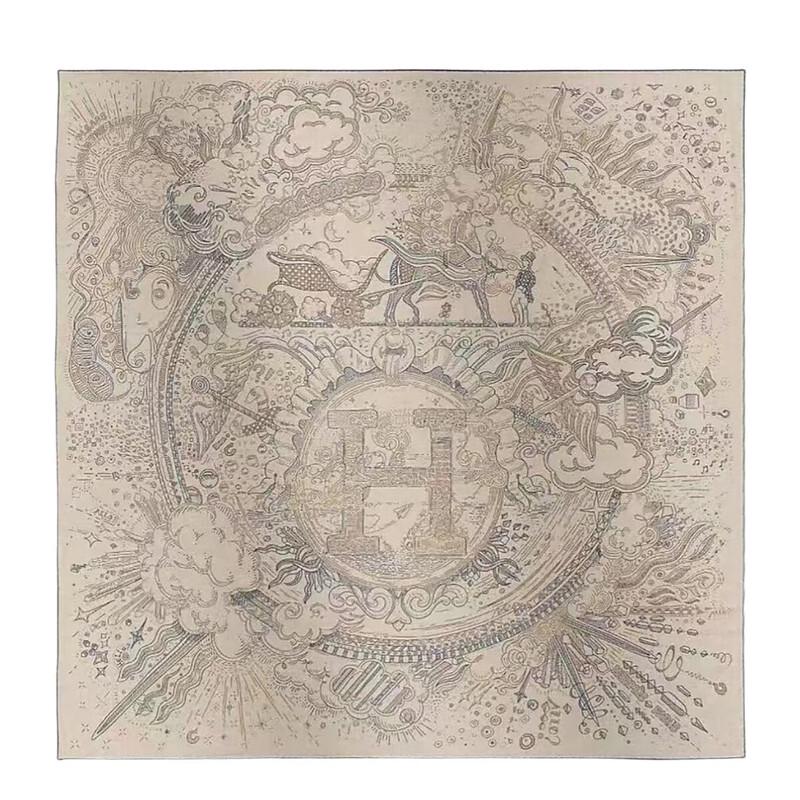 NINA SOLOR Silk Wool Blend Square Scarf