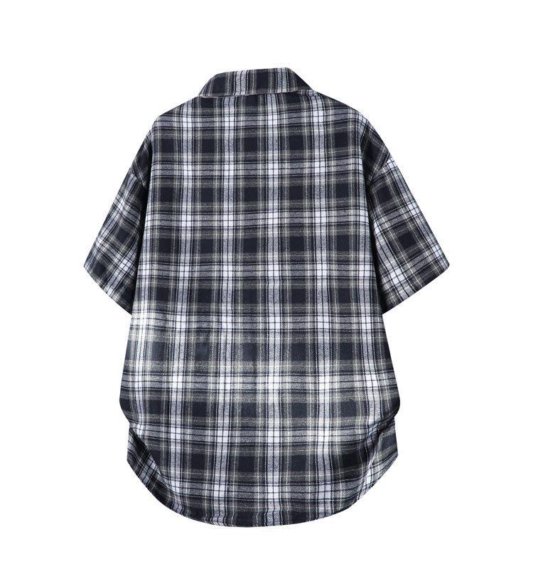 Trendy Retro Plaid Plus Size Casual Men's Short Sleeve Shirt C2175-P24
