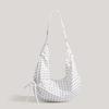 Fresh and Light Polka Dot Crossbody Bag with Pleated Horn Shape, A Unique Design Shoulder Bag