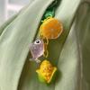 Colorful Lemon Corn Fish Keyring Pendant Key Chain Stylish Ornament For Travel Luggage Label Bags Resin Craft