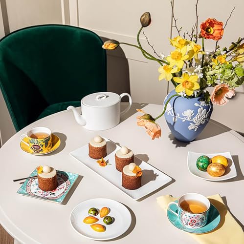 Wedgwood Official Wedding Gift Wrapping: Geo Long Tray, 28 x 13.5 cm, White, Wedding Tableware, Gift for the Bride and Groom, aB40034166, Officially I