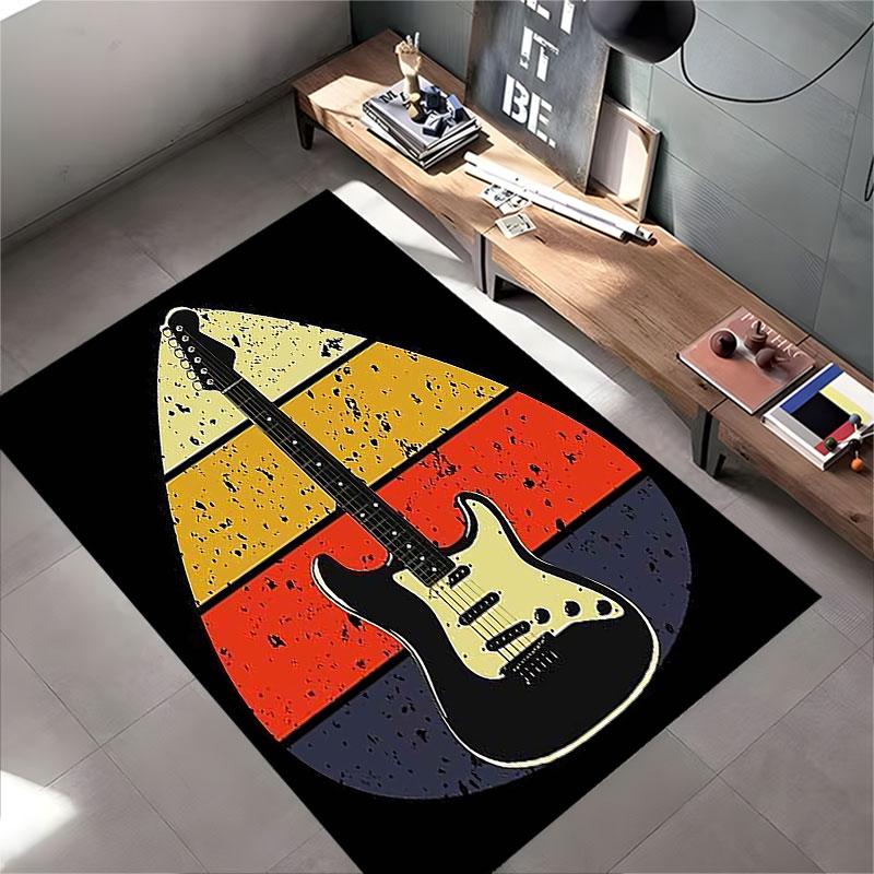 Retro Electric Guitar Design suitable as a non-slip mat for the living room or bedroom sofa