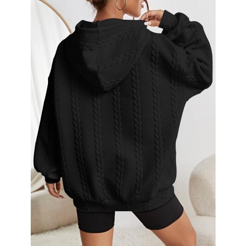 Women's Fashion Casual Solid Color Print Long Sleeve Hooded Hoodies & Sweatshirts