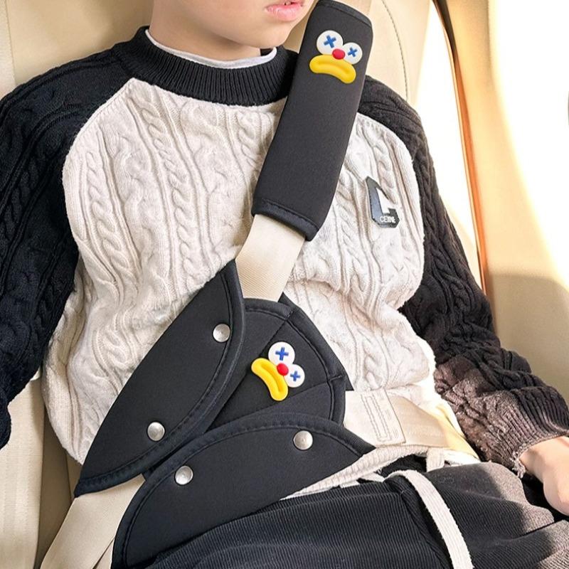 Car Children Safety Belt Shoulder Protector Cover Cute Prevent Strangulation Neck Protector Car Mounted Adjustable Fixed Limiter