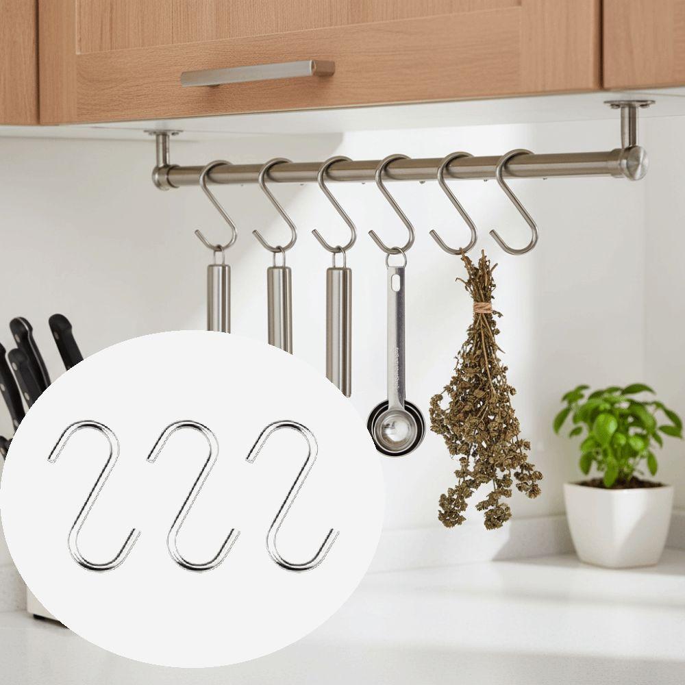 20PCS Multi-Use S Shaped Hooks Smooth Surface Sturdy Hanging Hooks Space Saving Heavy Duty Metal Hooks Sturdy Storage
