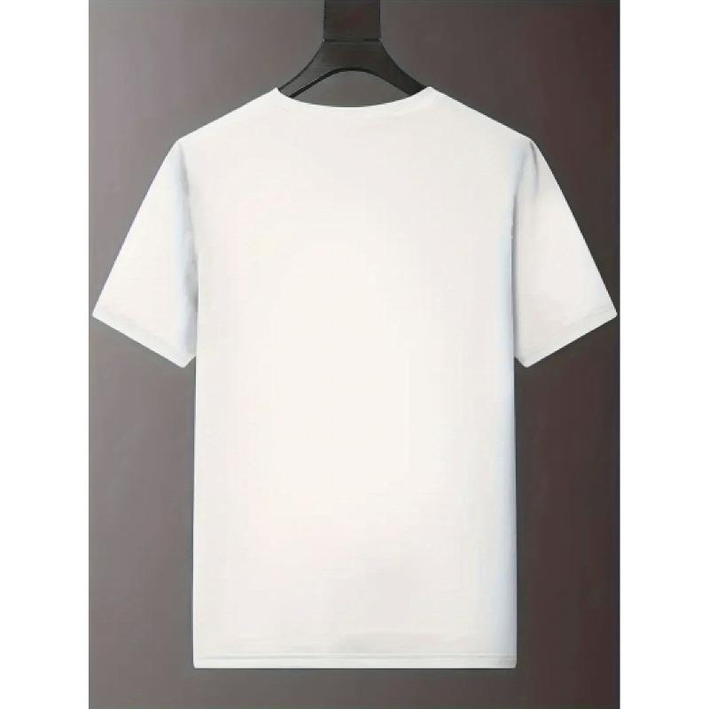 European Sizes Trendy Men's Sporty Vibe: Summer Round Neck Printed T-Shirt