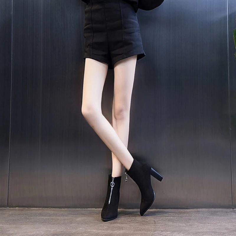 Woman Short Shoes Autumn New In Pointed Toe Booties Y2k Spring 2025 On Offer Designer Luxury Pu Hot Rock Ankle Boots for Women