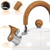3/2L Tea Kettle with Anti-scald Handle Rustproof Whistling Tea Kettle Food Grade Stainless Steel Stove Top Tea Kettle Even