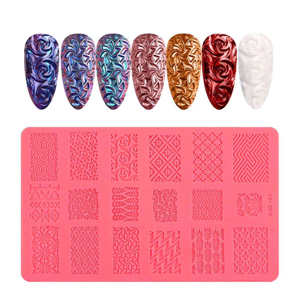 Nail Template Practical Nail Exquisite Silicone Plates Colorful Stemping for Girl