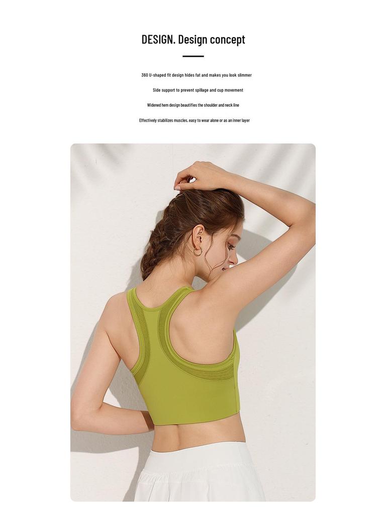 Plus Size Front Zipper Shockproof Sports Bra with Fixed Pads - Breathable, Beautiful Back Yoga Vest for Outdoor Wear