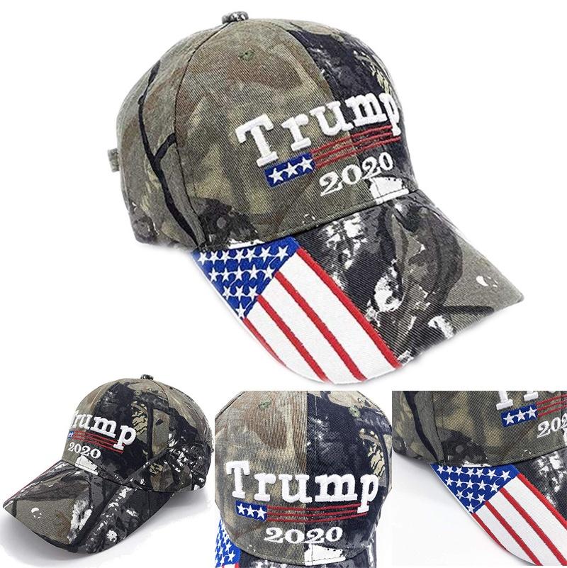 Camo Trump 2020 Hat Keep America Great Baseball Hat Embroidered Flag American