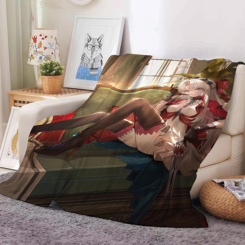 Game Wuthering Waves Carlotta Blanket For Sofa Office Bed Plane Travel Sleep Read Relax Camping Soft And Warm