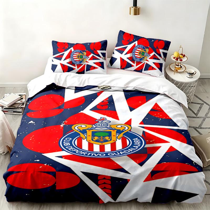Deportivo guadalajara 3pc set Perfect for bedroom use Comfortable bedding set includes a duvet cover and two pillowcases Ideal birthday or Christmas g