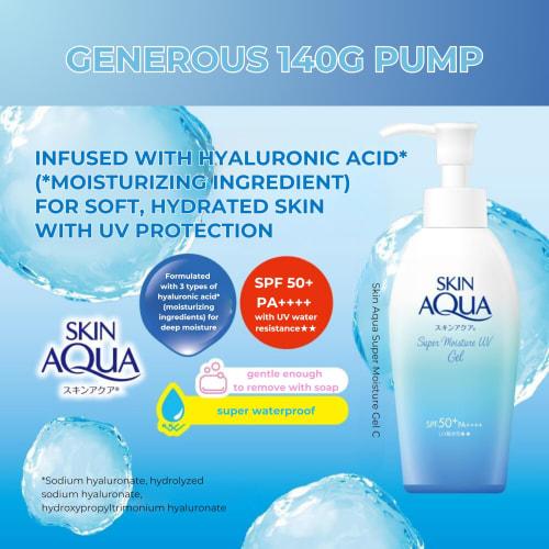 Skin Aqua 50+ UV Super Moisture Gel Large Capacity Pump Type Sunscreen Unscented 1 piece (x 1)