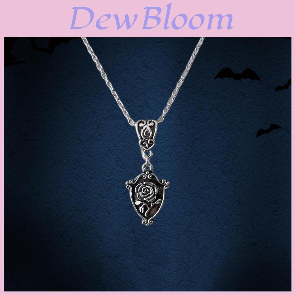 Silver Rose Flower Necklace With Cross Chain For Women Summer 2024 Fashion Jewelry