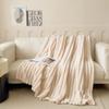 Faux Kaninchen Samt Uni Decke Nordisch Gestreift Nickerchen Flanelldecken Verdickt Warm Multifunktional Überwurfdecke