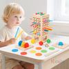 Montessori Game Wooden Stick Tower Toy Color Shapes Sorting Toy Motor Skills Development Stick Counting Math Toy For Kids