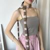 Luochi Fluffy Soft Y2K Striped Knit Scarf - Versatile Neck Warmer for Women