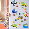 Juego de 10 imanes para refrigerador con diseños de dibujos animados de transporte marítimo, terrestre y aéreo - Duraderos/Regalo para la temporada escolar