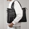 Men's Genuine Leather Laptop Briefcase 16-Inch: Spacious Cowhide Crossbody Shoulder Bag