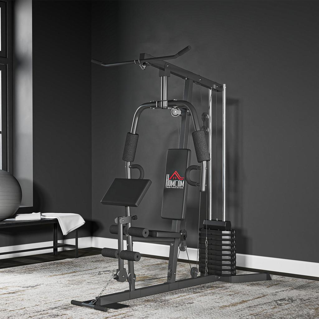 Multi-Exercise Gym Station, with 45kg Weight Stack, for Full Body Workout