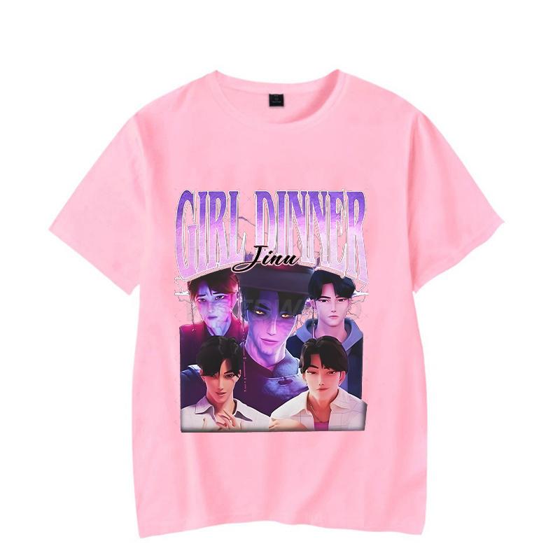 Fashion KPop Demon Hunters Jinu Tshirt Saja Boys Short Sleeve Men Women Tees Casual Crewneck Anime KPop Demon Hunters T-shirts