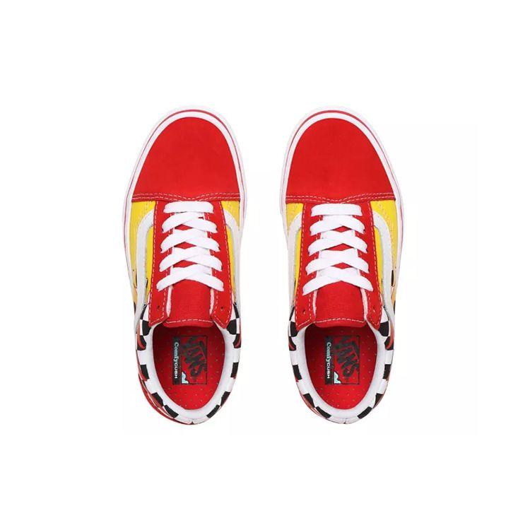 Vans Comfycush Flame Checkerboard Durable Low-Top Skate Shoes Kids Sneakers VN0A4UHAXWC