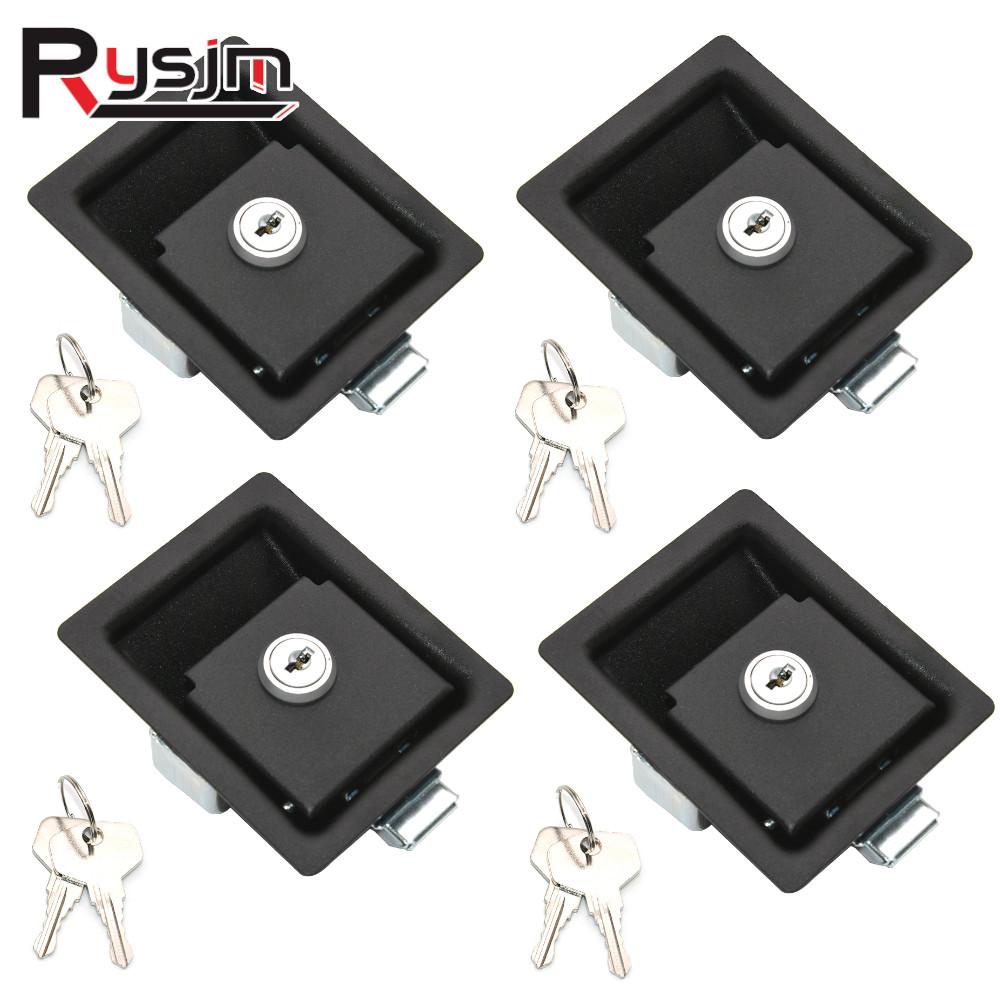 4X Rv Car Paddle Entry Door Lock Latch Handle Knob Camper-Trailer Pull Type Panel Door Lock Marine Yacht RV Accessories