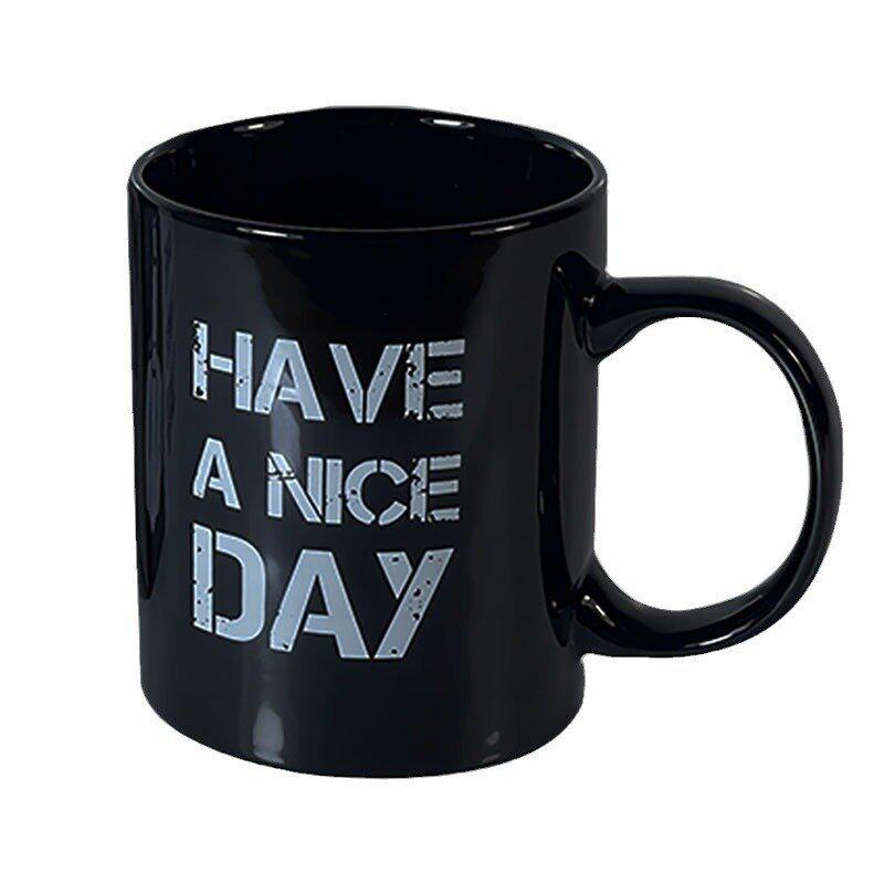Ceramic Mug with Middle Finger Design - Durable, Underglaze Color, High-Temperature Resistant. 301-400ml чёрный