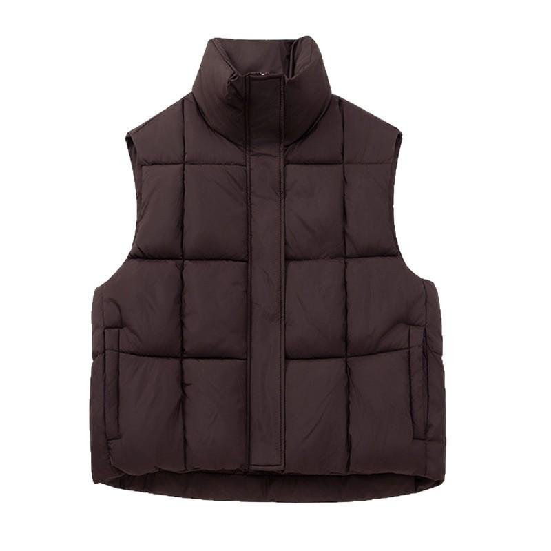 

Autumn and Winter New Korean Version Loose Cotton Vest Solid Color Vest Jacket XXL темно-коричневого