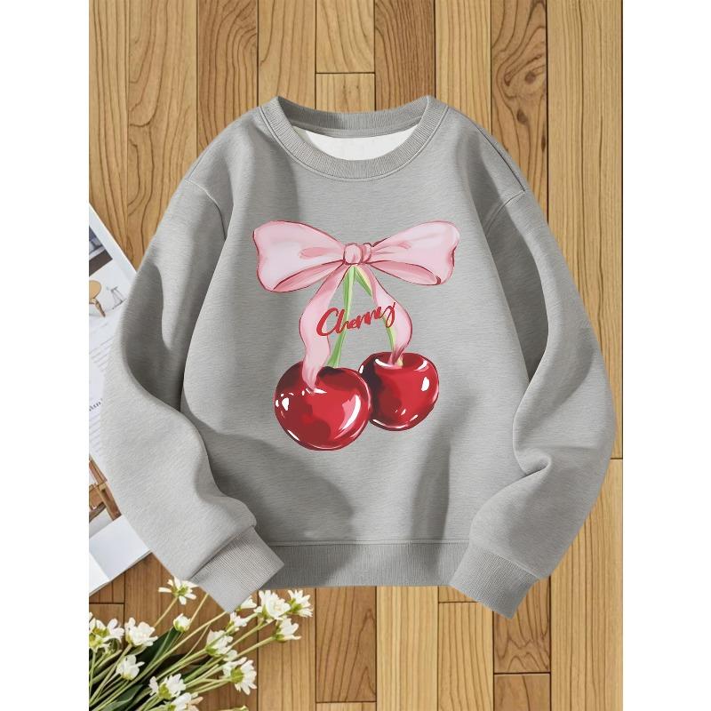 European Sizes Kids' Round Neck Hoodie Fashion Print Versatile Top