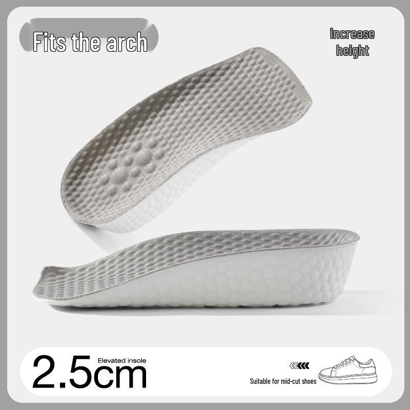 7-Minute Height-Increasing Insoles: Women's & Men's Invisible, Breathable, Sweat-Absorbing, Antibacterial, Anti-Odor PU Sports Shoes