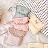Portable Bow Embroidery Mini Storage Bag Multifunctional Solid Color Sanitary Napkins Bag Wallet Pouch Outdoor