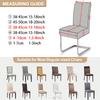 1/2/4/6Pcs Striped Dining Chair Covers Jacquard Universal Chair Seat Slipcover Stretch Chair Protector For Wedding Banquet Party