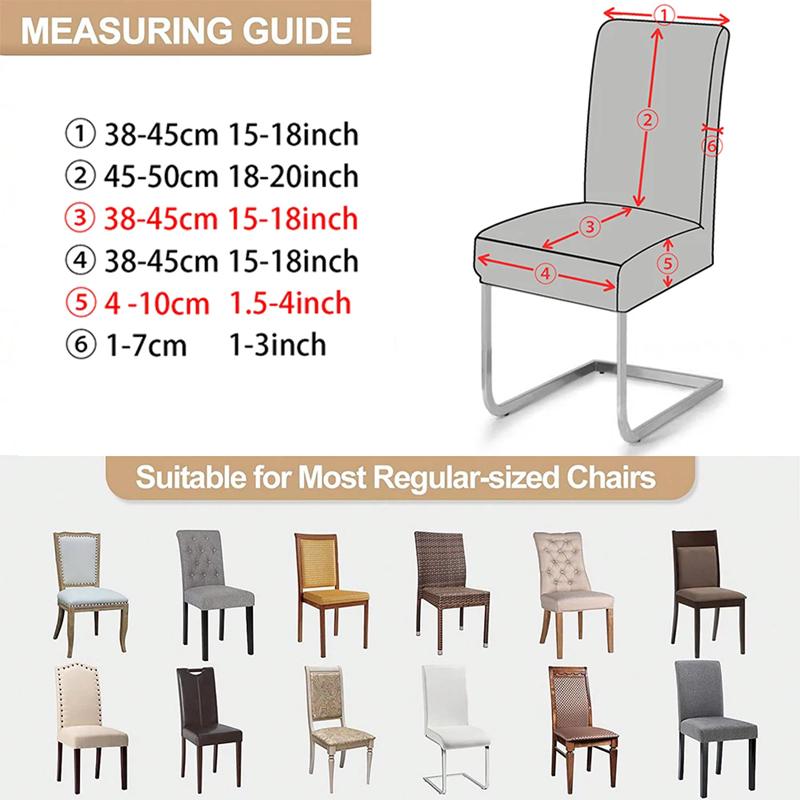 1/2/4/6Pcs Striped Dining Chair Covers Jacquard Universal Chair Seat Slipcover Stretch Chair Protector For Wedding Banquet Party