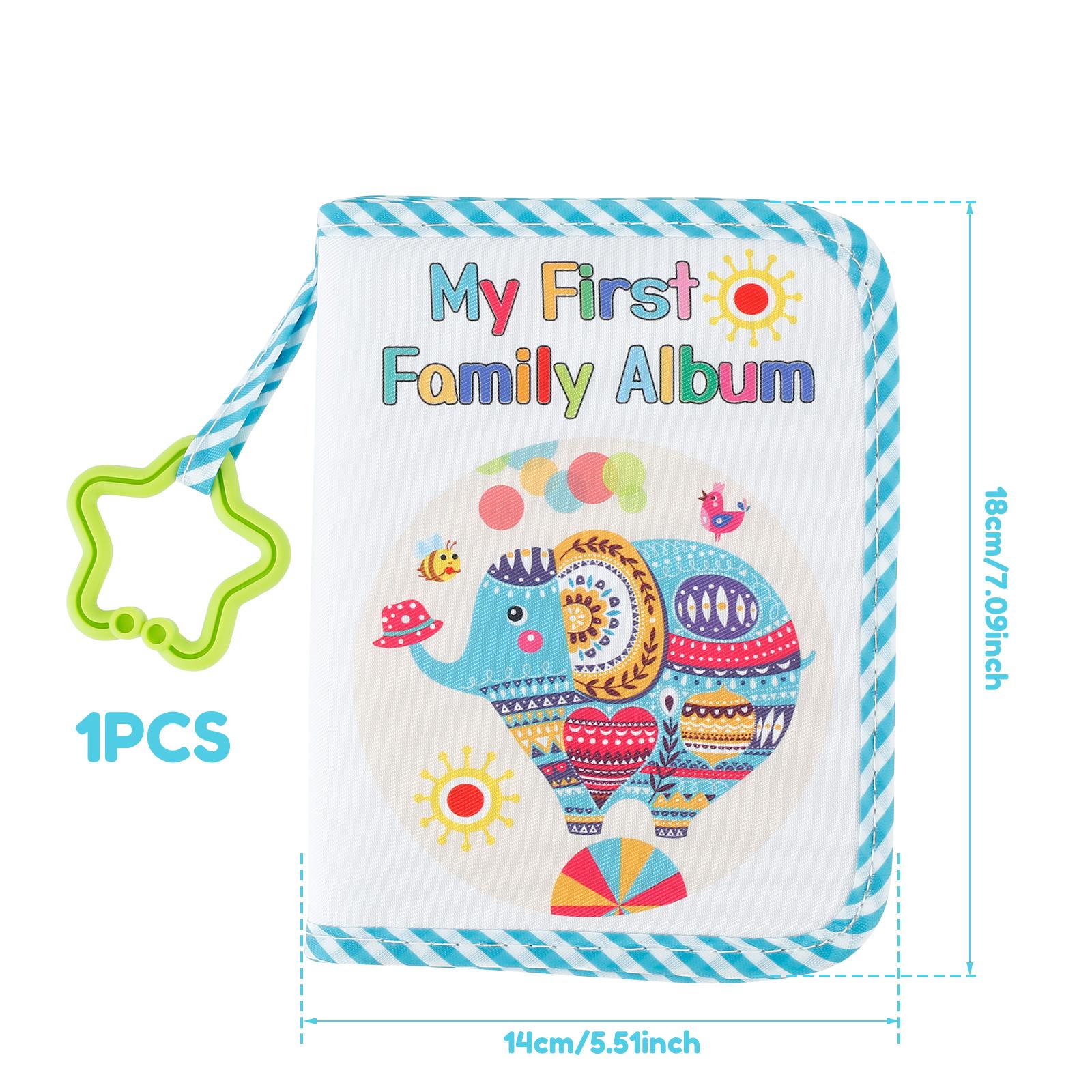 

Baby Photo Memory Book with Hook Mirror Newborn First Family Photo Album Holds 17 Photos Baby Shower Gender Reveal Party Gifts синий