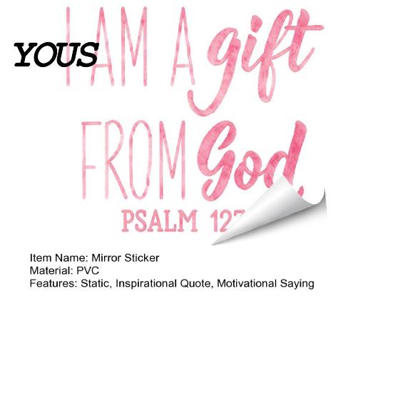 Removable Glass Decor for Home Inspirational Quote Decals Mirror, Motivational Saying Affirmation Stickers, Waterproof Static Cling Mirror Stickers