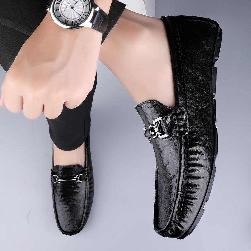 Fashion Genuine Leather Male Comfortable Dress Shoe Stylish Non-Slip Mens Slip On Driving Shoes New Arrival Male Casual Business Shoes