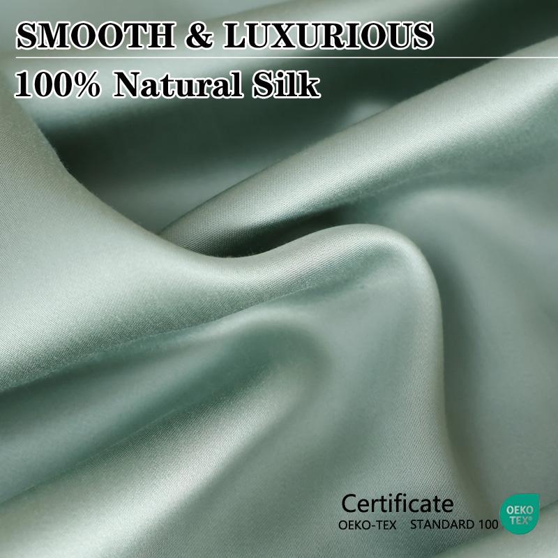 Natural 100% Silk Fitted Sheet with Elastic Bands Solid Color Mattress Cover Luxury Smooth Fit Sheets Non-slip Bed Sheet 160/200