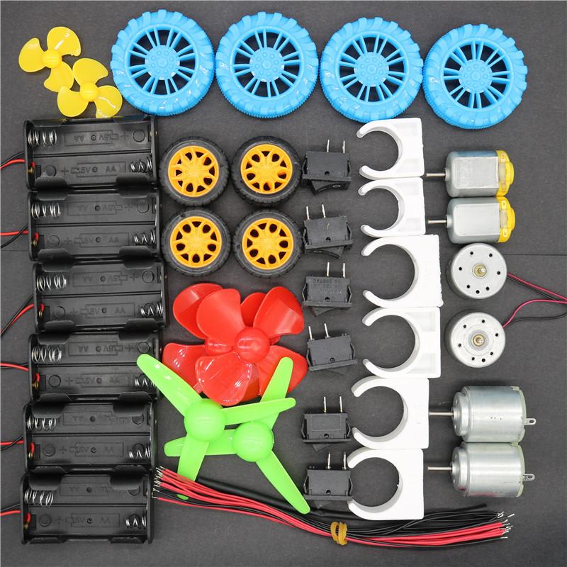 141Pcs DC Motor Kit Electric Mini Motor with Plastic Gears Motor Mounting Bracket Shaft Propeller for DIY Science Projects