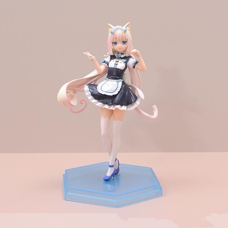 Long haired cute stockings girl Nekopara Chocola Vanilla PVC Action Figures Anime Figure Model Toys Collection Doll Gift