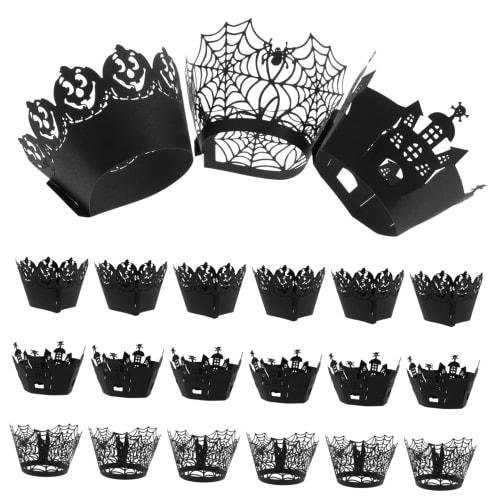

NUOLUX Halloween Cupcake Paper, Heat-Resistant, 72-Piece Set, Hollow Cake Border, Halloween Cupcake Paper Cases, Chocolate Decorative Muffin Wrappers,