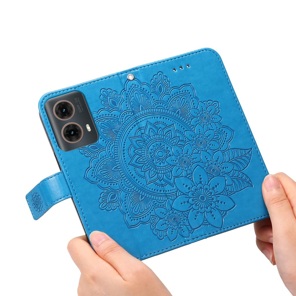 For Motorola Moto G85 5G/S50 Neo 5G Case Floral Pattern PU Leather Wallet Stand Phone Cover