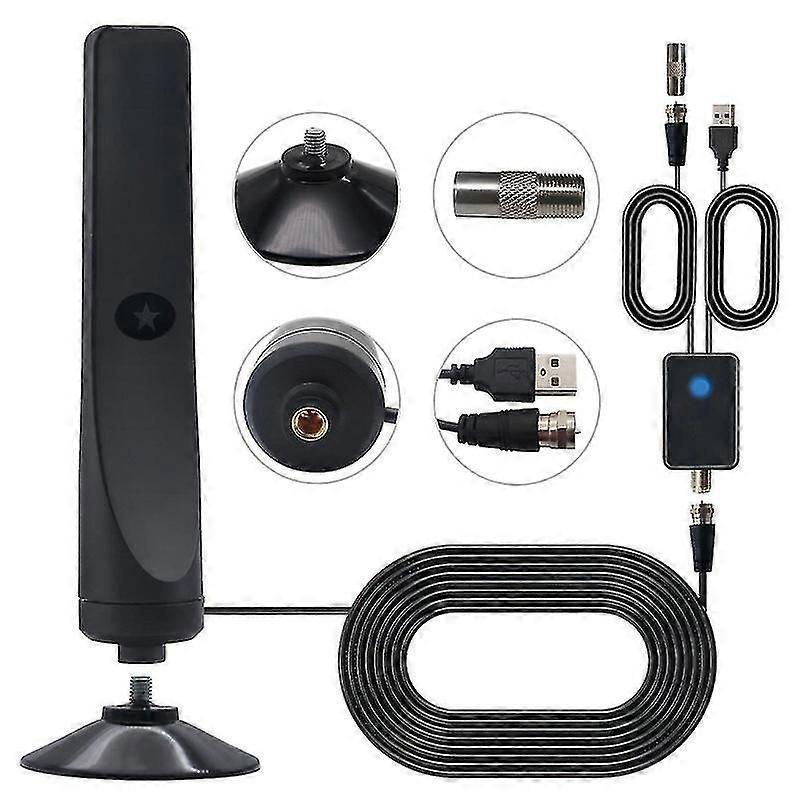 Rewave Digital TV Antenna Strong Suction Cup Design 50 Mile Range Reception Universal HD Channels Clear Signal Quality