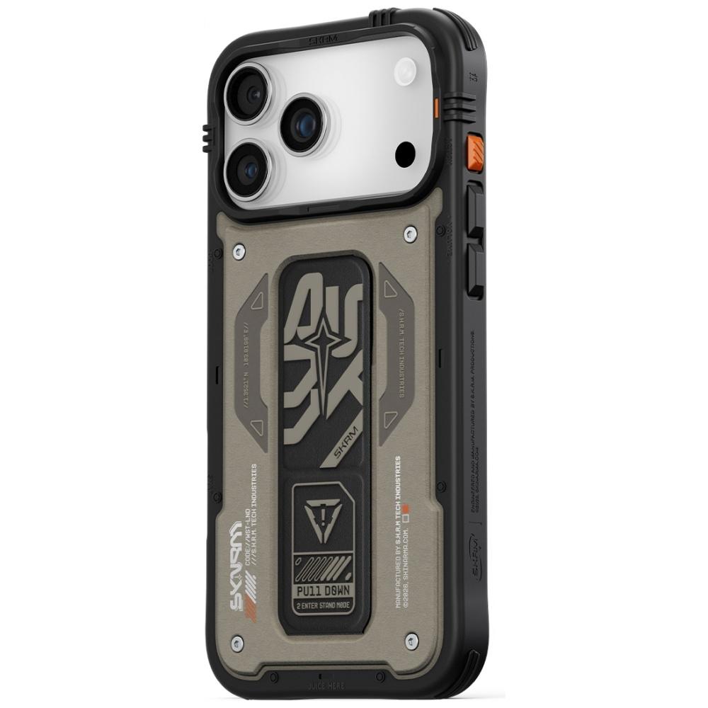 Etui Skinarma Aegis Für iPhone 17 Pro Max Magnetisches Laden + Griffständer Grau